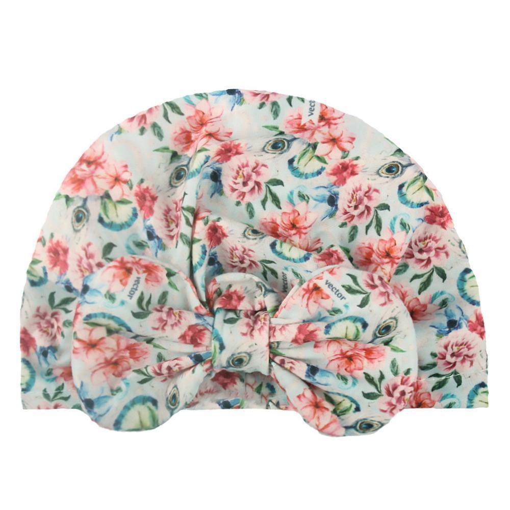 Luxury Modern Donut Baby Beanie Turban Hat Baby Cap Cotton Fruit Print Floral Toddler Baby Girl Cap Design