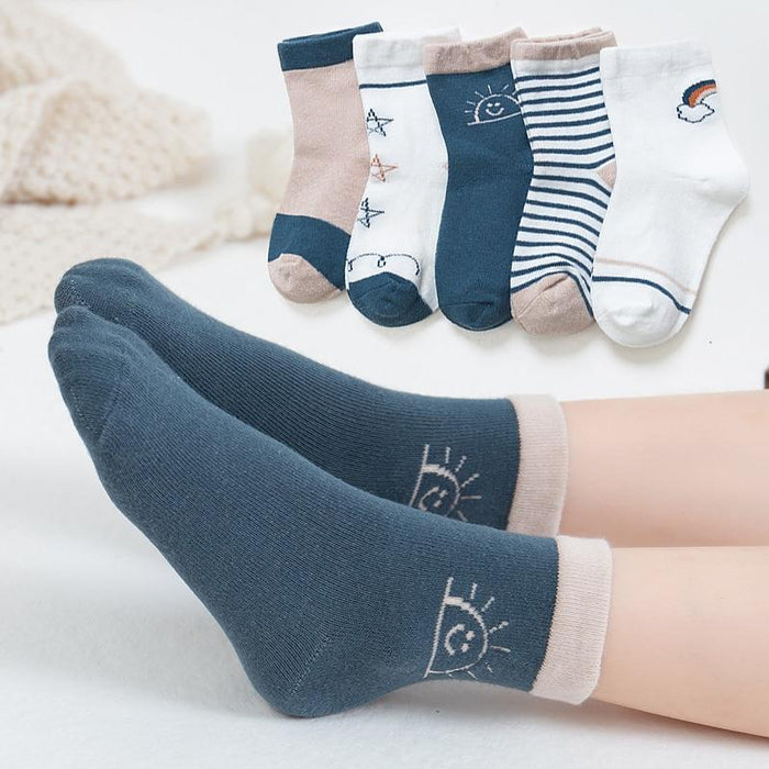 5 Pairs Infant Cotton Mesh Cute Newborn Casual Socks For Boys Girls Durable Comfortable Sock