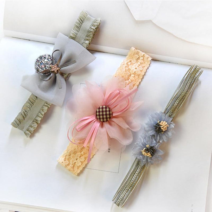 Luxury Modern Baby Headband Crown Flower Bows Hairband Baby Girl Headbands Newborn Hair Accessories Elastic Baby Hair Band