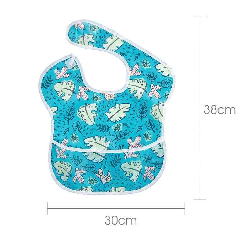 Waterproof Baby Bibs Polyester TPU Feeding Bibs Washable Baby Bibs with Food Catcher For Kids