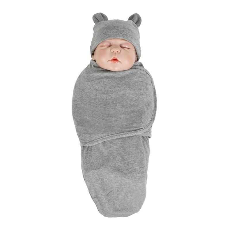 Muslin Swaddle Newborn Organic Cotton Blanket Extract Envelope Baby Sleeping Things Bedding for Boys Girls with a Hat Blanket Bag