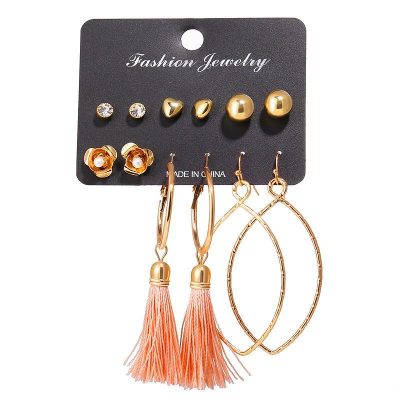 Modern Jewelry Earrings Set In Different Vintage Tassel Acrylic Earrings Style In Modern Design  For Women and Girls