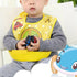 Baby Waterproof Silicone Bibs Burp Cloths Washable Roll Up Crumb Catcher Feeding Bib