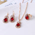 Elegant Luxury Water Drop Earrings With Rhinestones For Women In Fashion Design Jewelry Birdal Set Necklace Ring and Earrings Wedding Set