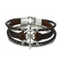 Lucky Vintage Men's Leather Bracelet Playing Cards  Charm Multilayer Braided Men and Women Gift