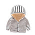 Baby Spring Autumn Striped Cardigan Button Velvet Lining Clothes Newborn Long Sleeves Coat/Jacket For Boys and Girls