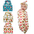 Swaddle Blanket Set Receiving Wrap Props Newborn Infant Boy Girl Headwear Flower Print Romper With Bow