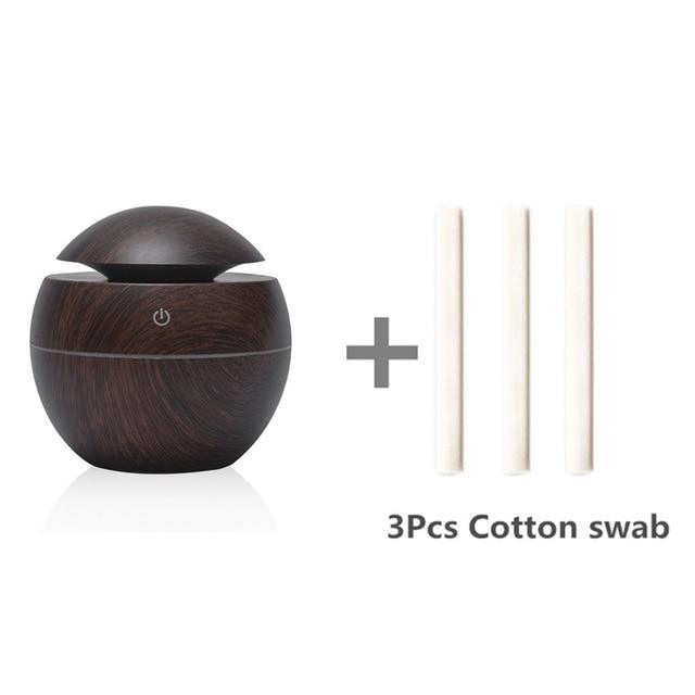 Mini Air Humidifier Ultrasonic USB Aroma Wood Grain LED Night Light  Electric Essential Oil  Diffuser Aromatherapy Home