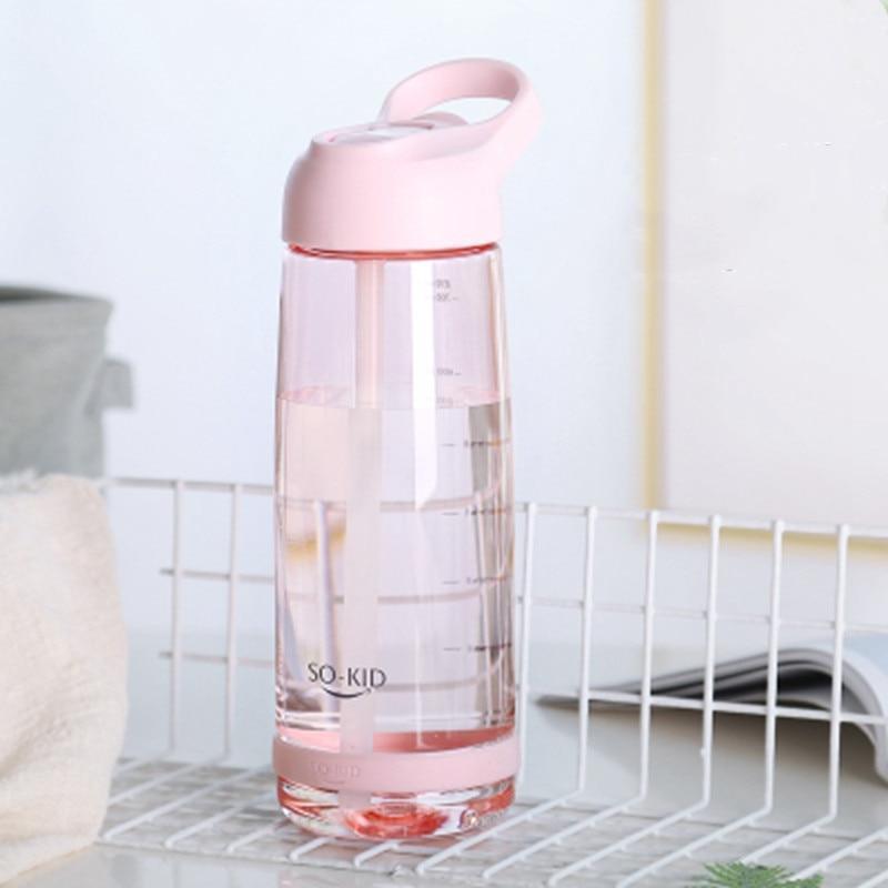 Portable Water Bottle With Straw Healthy Plastic Travel Drinkware Sports Shaker Drink Bottles For Kids