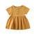 Kids Summer Cotton Linen Dress with Plain Short sleeve  Party A-line dress For Small Girls 1-3 Years