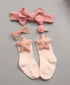 4PCS/SET Newborn Baby Girl Socks Ankle Princess Anti Slip Socks+Headband+Hair Pin For Baby