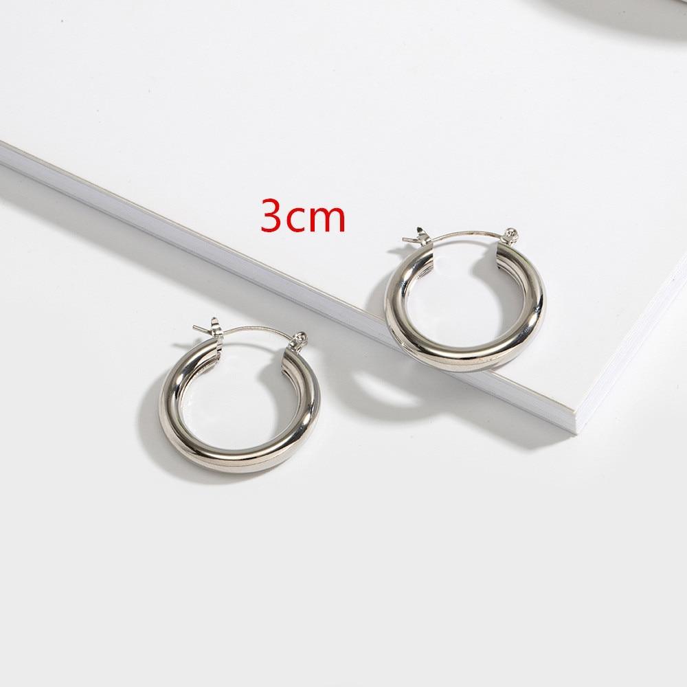 New Minimalist Gold Metal Large Circle Geometric Round Big Hoop Earrings for Women and Girl In Wedding Party Jewelry Style