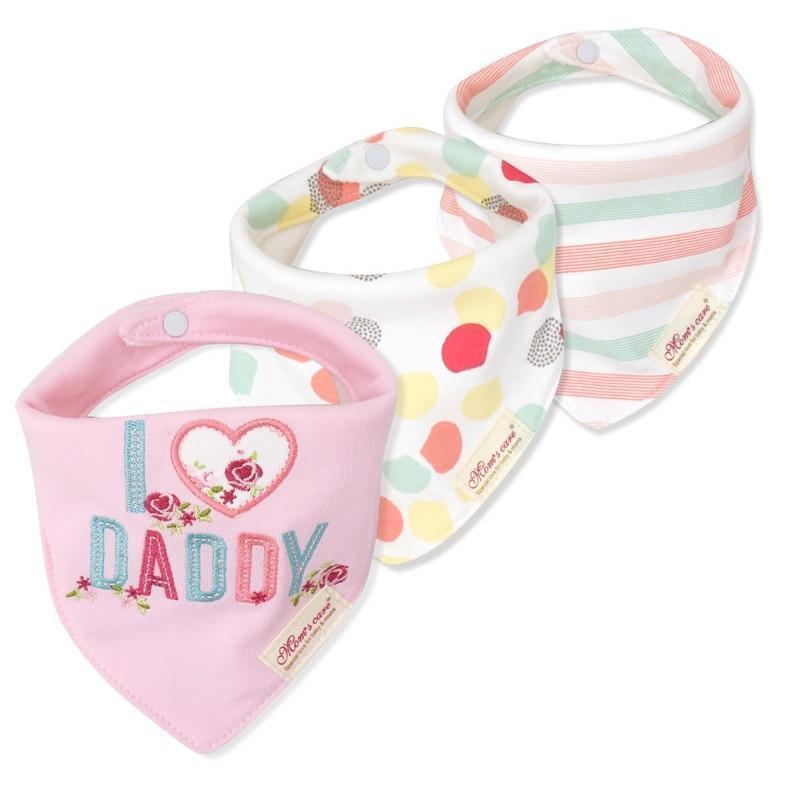 Moder 3PCS Baby Bibs Bandanna Lot Cotton Multi-style Triangle Cartoon For Infant Boys And Girls