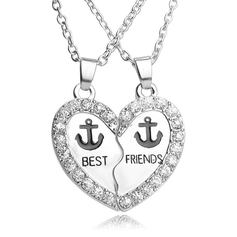 Love Couple Pendant  Rainbow Broken Heart BFF Friendship Necklace Perfect Gift For Friends Cool Jewelry Style