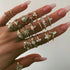 Trend Boho Vintage Gold Star Moon Rings Set For Women In Opal Crystal Ring Design Female Bohemian Jewelry  Style