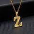 Modern NEW Luxury Shiny Tiny Gold Initial Letter Necklace For Women and Man In Jewelry Hip Hop Retro Design