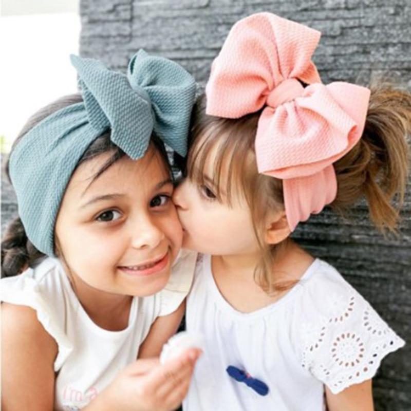 Baby Girls Headband Big Bow Hair Band Kids Adjustable Head Wrap Turban Infant Hair Accessories