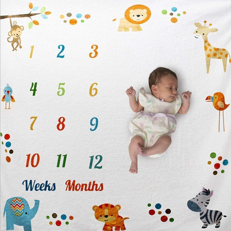 Baby Monthly Growth Milestone Blanket Photography Requirements Background Towel Cute Memory Carpet