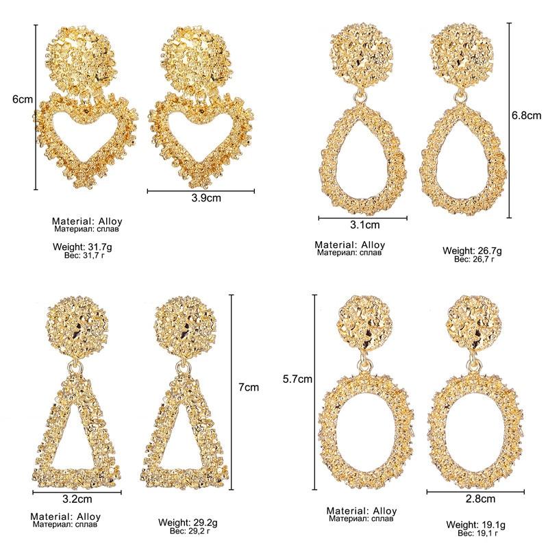 Luxury Fashion Statement Earrings With Big Metal Geometric Pendant Earrings For Women And Hanging Dangle Earrings Drop Earring Bohemian Style