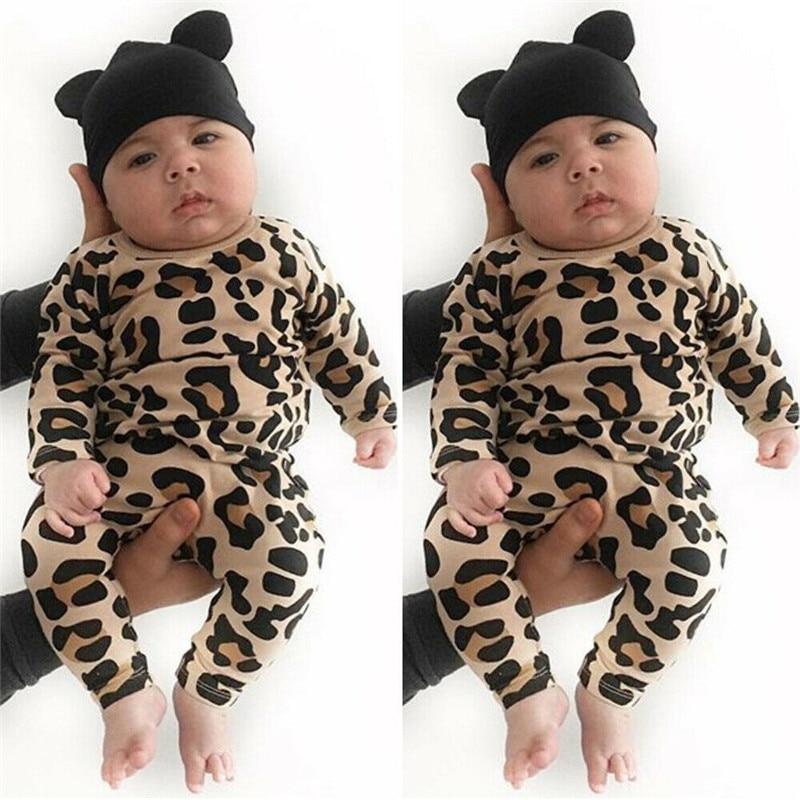 Newborn Baby Girl/ Sleeveless/ Long Sleeve Leopard Romper Jumpsuit Outfit For Babies In elegant Modern Deisgn