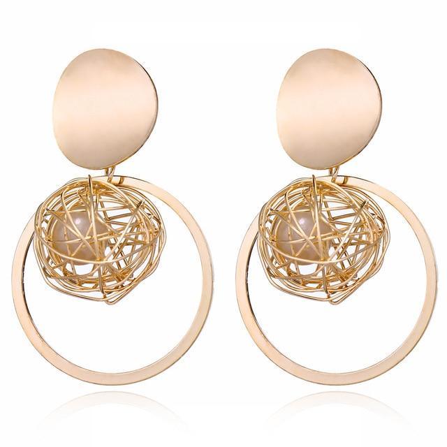 Luxury Modern Trend Fashion Statement Earrings 2020 Style Big Geometric Round Earrings For Women and Girls