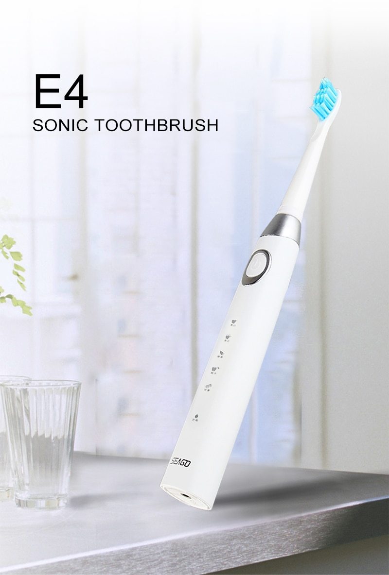 Sonic Electric Toothbrush For Adults And Kids Brush Heads Travel Case Included and Folding Cup 5 Modes USB Rechargeable Bulid in 2 Mins Timer 40000 VPM M10 Smart Ultrasonic Teethbrush Travel Case Oral Care Brush 8 Teeth Heads