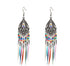 Handmade Modern Elegant Golden Silver Color Ethnic Acrylic Luxury Rainbow Beads Feather Drop Earrings for Women Boho Jewlery