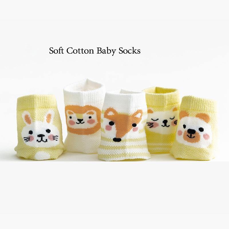 5Pair Set Cotton Baby Girls Socks Thin Summer Breathable Mesh Kids Toddler Socks Cute Cartoon Children Socks Infant Socks for Kids