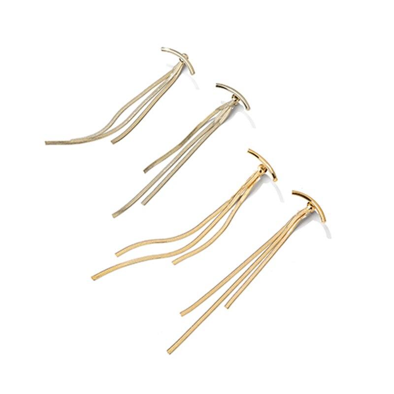 Epic Bar Long Thread Tassel Earrings Luxury Glossy Arc Geometric Earrings for Women Perfect Gold Silver Color Statement Earrings