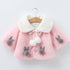 Princess Baby Girls Winter Thick Bownot Cloak Coat Flower for Children In Modern New Design With Flowers