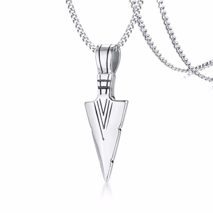 Luxury Arrowhead Primal Stainless Steel Necklace For Men In Tribunal Surf Retro Jewelry Modern Design