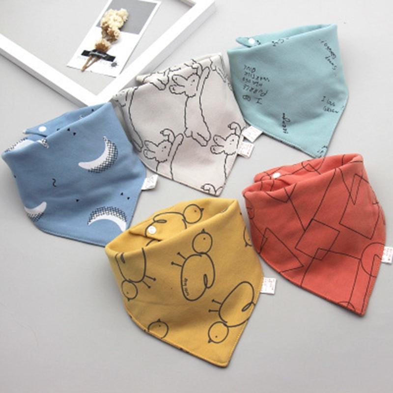 Fashion Modern 5PCS/SET Baby Triangle Double Cotton Bandana Feeding Bibs For Baby Boys/ Girls Baby Kids