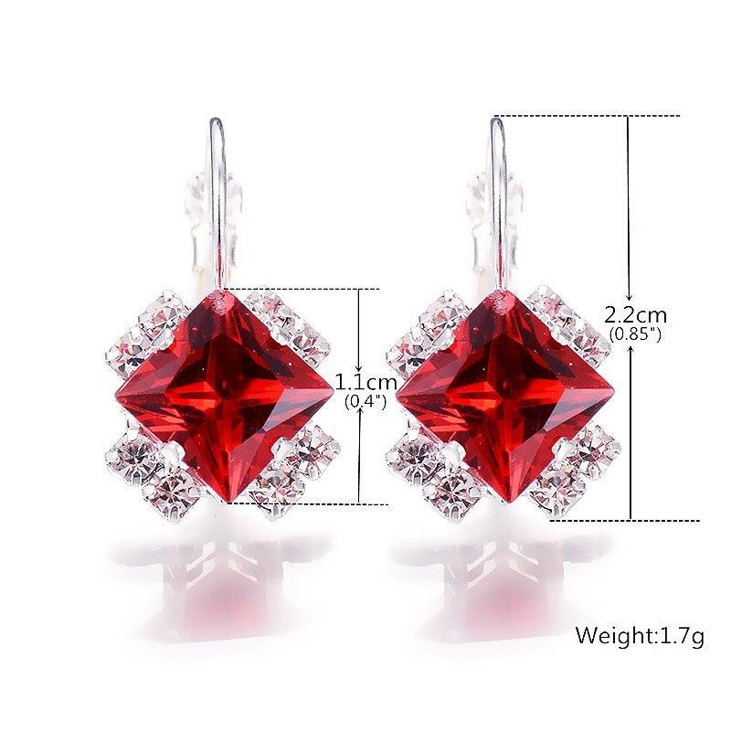 Modern Crystal Square Luxury Earrings For Women Epic Red, Blue, New Fashion Accessories Greata For Party Elegant Jewelry