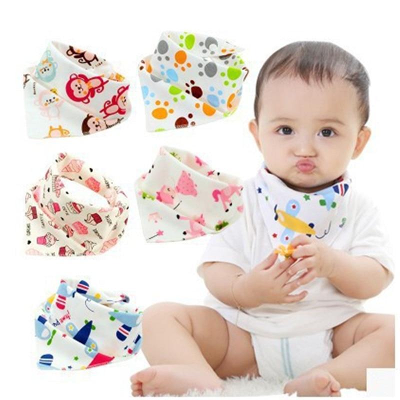 Baby Bibs Triangle Cotton Cartoon Child Bandana Dribble Bibs Newborn Slabber Absorbent Cloth For Baby and Kids