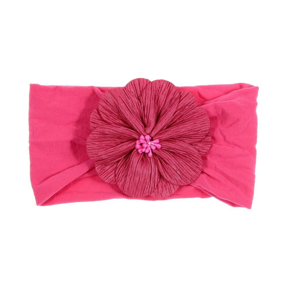 Cute 1PCS Baby Girls Lotus Flower Nylon Headband Knot Elastic Newborn Toddler Headwraps Kids Hair Accessories Gifts