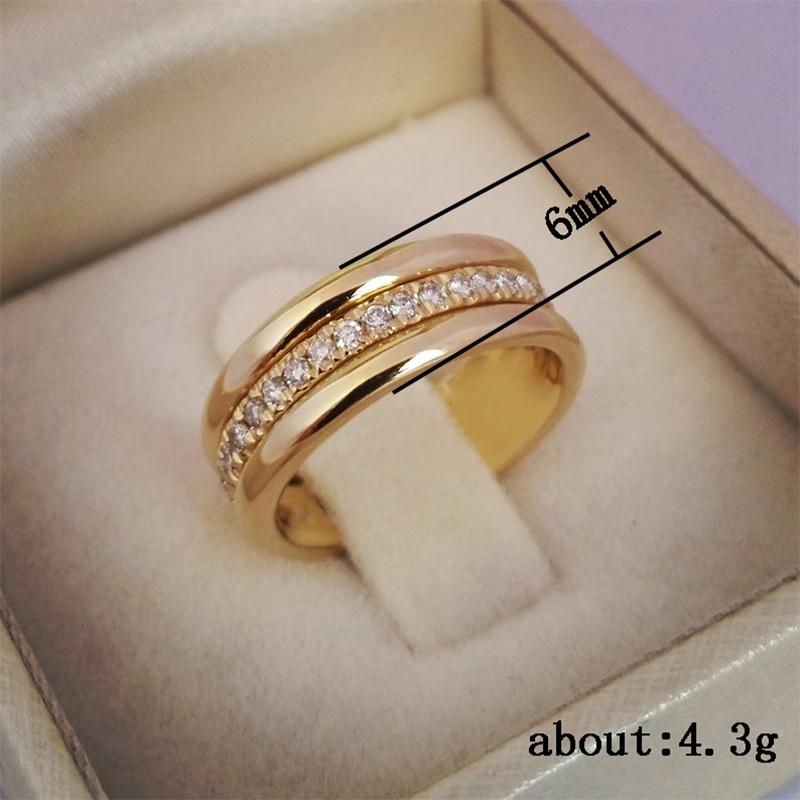 Classic Wedding Women Ring Simple Finger Rings With Middle Paved CZ Stones Understated Delicate Female Engagement Jewelry