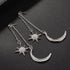 Bohemian Retro Fashion Sun and Moon Exaggerated Long Pendant Earrings For Women and Girls in Luxury Modern Trend New Style