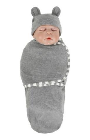 Newborn Wrapping Swaddle Baby Envelop Wrap Blanket Baby Hat Sleeping Bag Set Sleep Bag