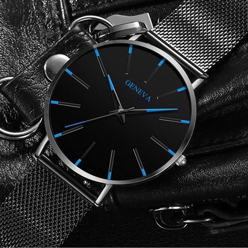 2020 Minimalist Men's Fashion Ultra Thin Watch Simple Men Business Stainless Steel Mesh Belt Quartz Watch Relogio Masculino