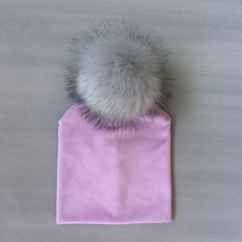 Kids Girls Solid Hat With Pompon Baby Beanie Pompom Cap Children's Accessories In Modern New Design