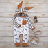 Modern Newborn Baby Boy Clothes Feather T shirt Tops Strip Pants Set For Kids