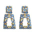 New Long Metal Hollowed-out Hanging Colorful Crystals Dangle Drop Earrings Fine Jewelry Accessories For Women