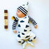 Newborn Baby Boys Romper Clothes Cotton Cute Cartoon Print Long Sleeve Jumpsuit Hat 2 Pcs