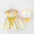 Luxury Modern Baby Girls Dresses With Hat 2pcs Clothes Sets Kids Clothes Baby Sleeveless Dress Print Floral Fruit Design Style