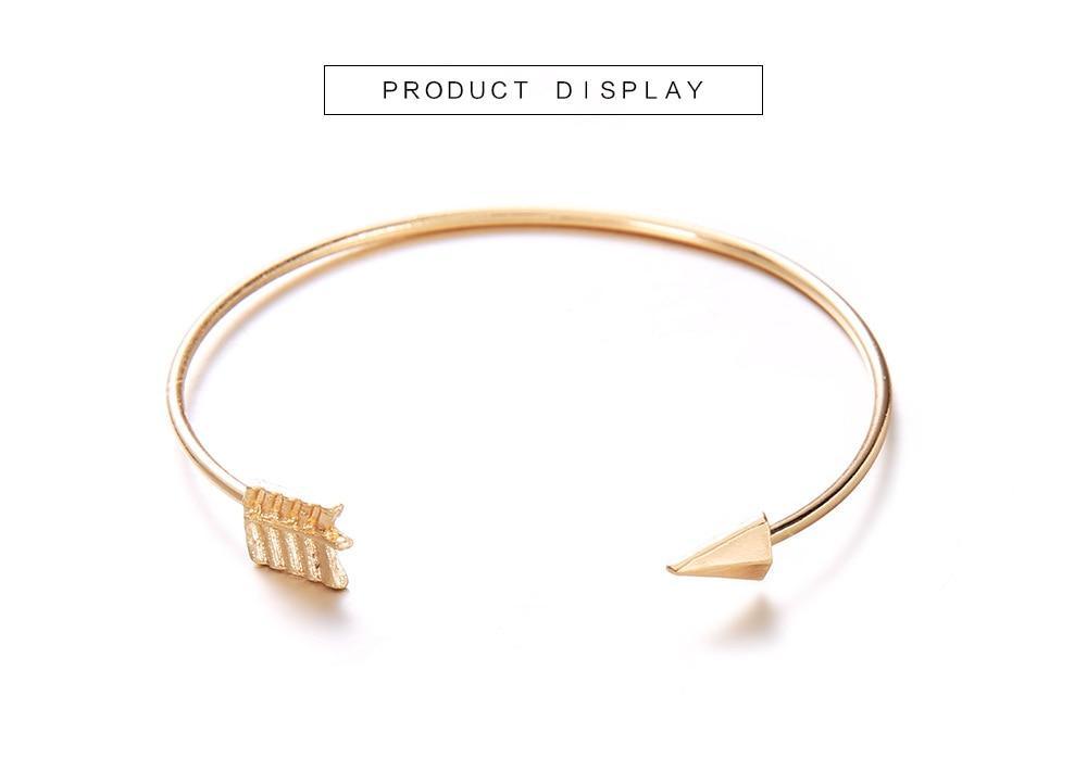 Luxury New Modern Fashion Bracelet Arrow Knotted Opening Elegant Bracelet Set Gold-Color For Woman