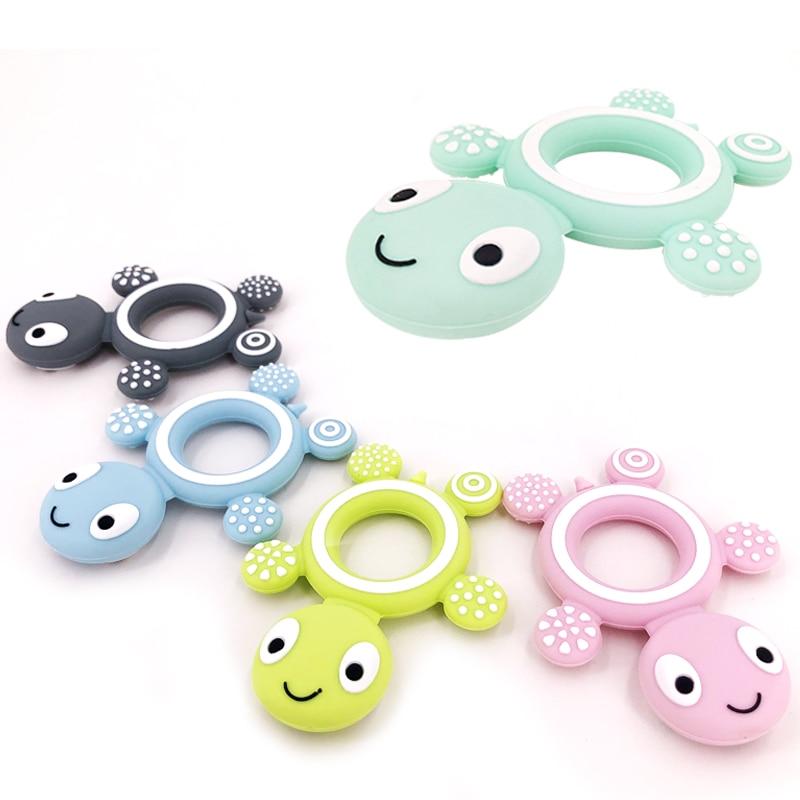 Baby Silicone Teethers Food  Cute Turtle Tiny  Teething Baby Shower Gifts Cartoon Animals Teether