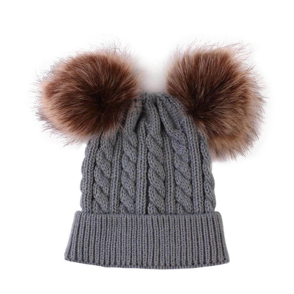 Trend Cute Newborn Baby Winter Warm Hats Infant Kids Girls Boys Knit Hat With Pompom Ball Beanie Caps For Girls