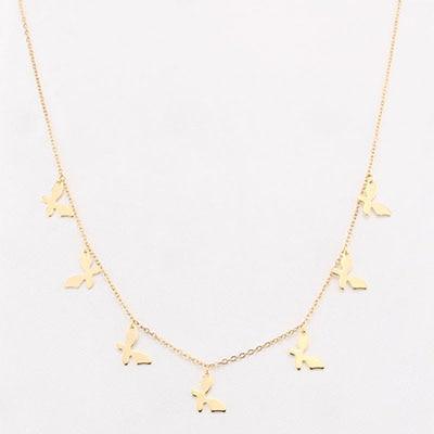 Elegant Non-Fading Luxury Stainless Steel Animal Butterfly Star Gold Necklace Amazing Women Choker Necklaces Pendants Femme Chain Jewelry Gifts