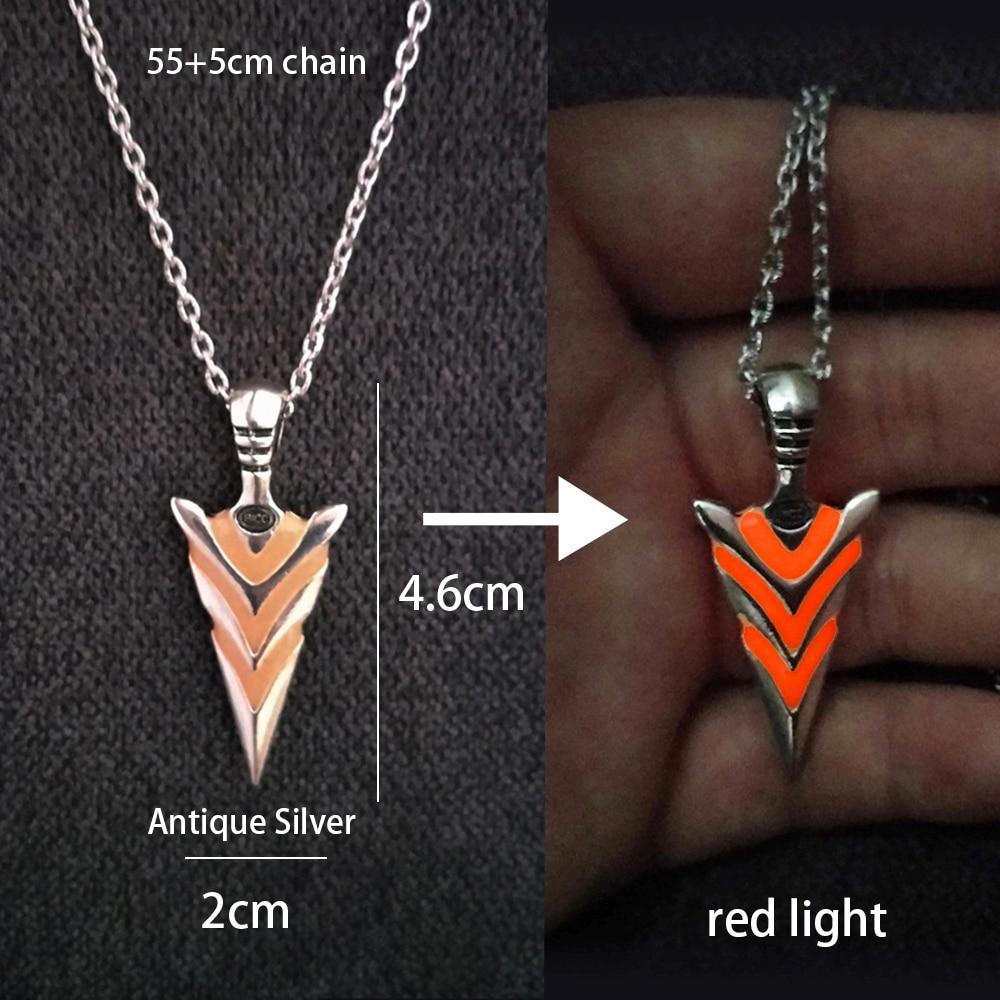 Epic Luminous Glowing Arrow Pendant Necklace Elegant Knight Spear Necklace Amazing Glow In The Dark Pike Necklace Luxury For Women Men Halloween Gift