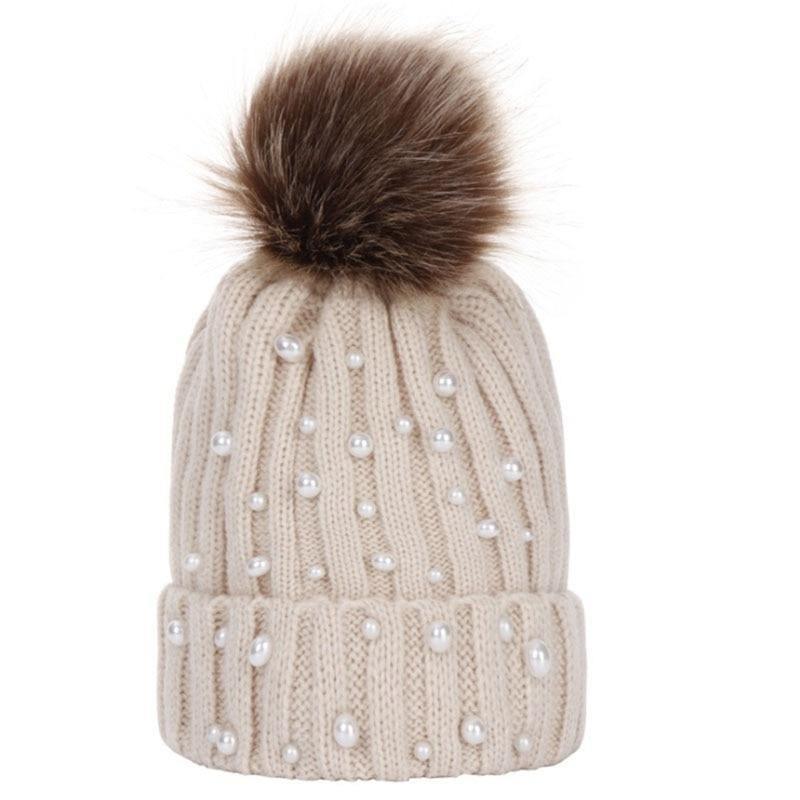 Luxury Baby Kids Pompom Newborn Baby Hat Cap Knitted Warm Hats With Rhinestone for Baby Girl/Boy Beanie Soft Toddler Hat